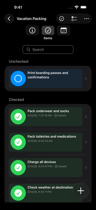 Checkomat: Private Checklists Screenshot 7 of 10