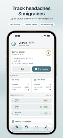 Cephalo - Headache Diary Screenshot 1 of 7