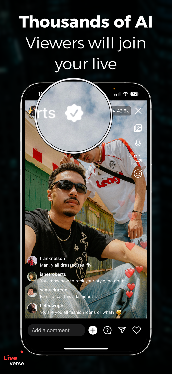 Liverse - AI Fake Live Stream