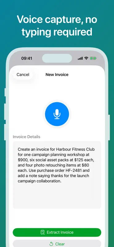 Voice Invoice Maker - SayBill screenshot 1 of 5