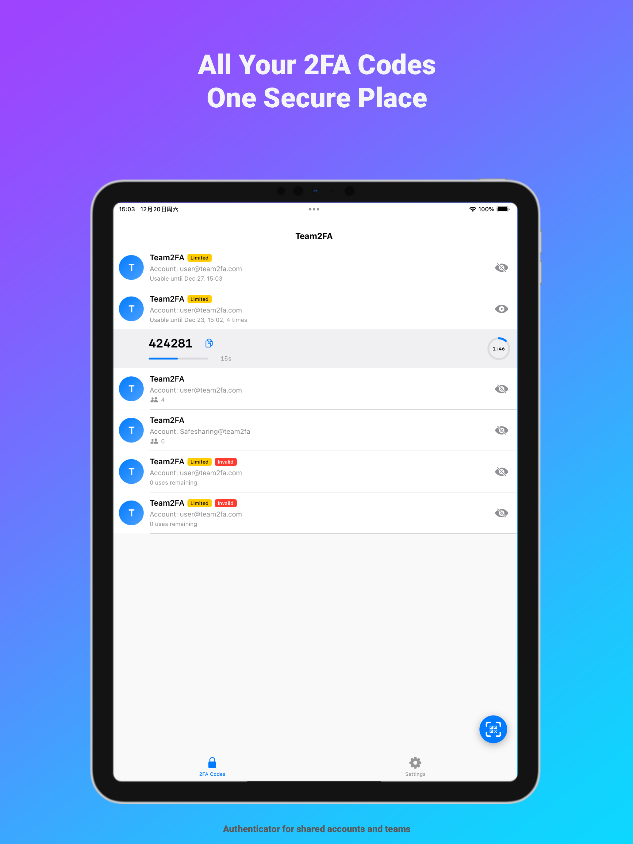 Team2FA – Secure 2FA Sharing screenshot 4