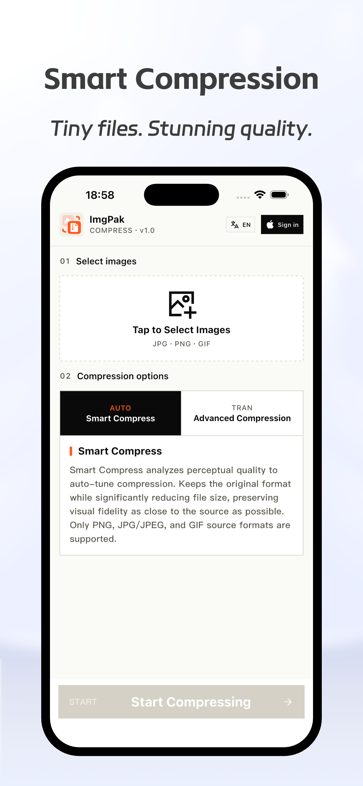 ImgPak-Smart Image Compressor