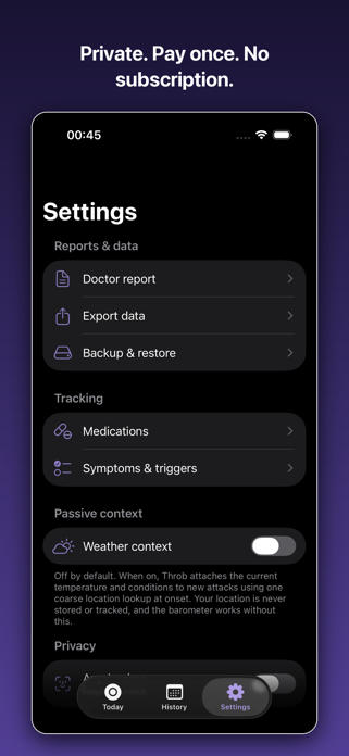 Throb — Migraine Diary Tracker Screenshot 2 of 5