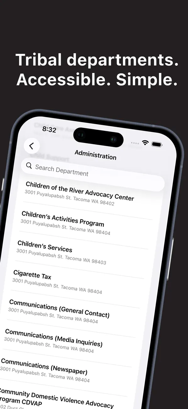 #2. Puyallup Tribe Directory (iOS) Ved: Miguel Douglas