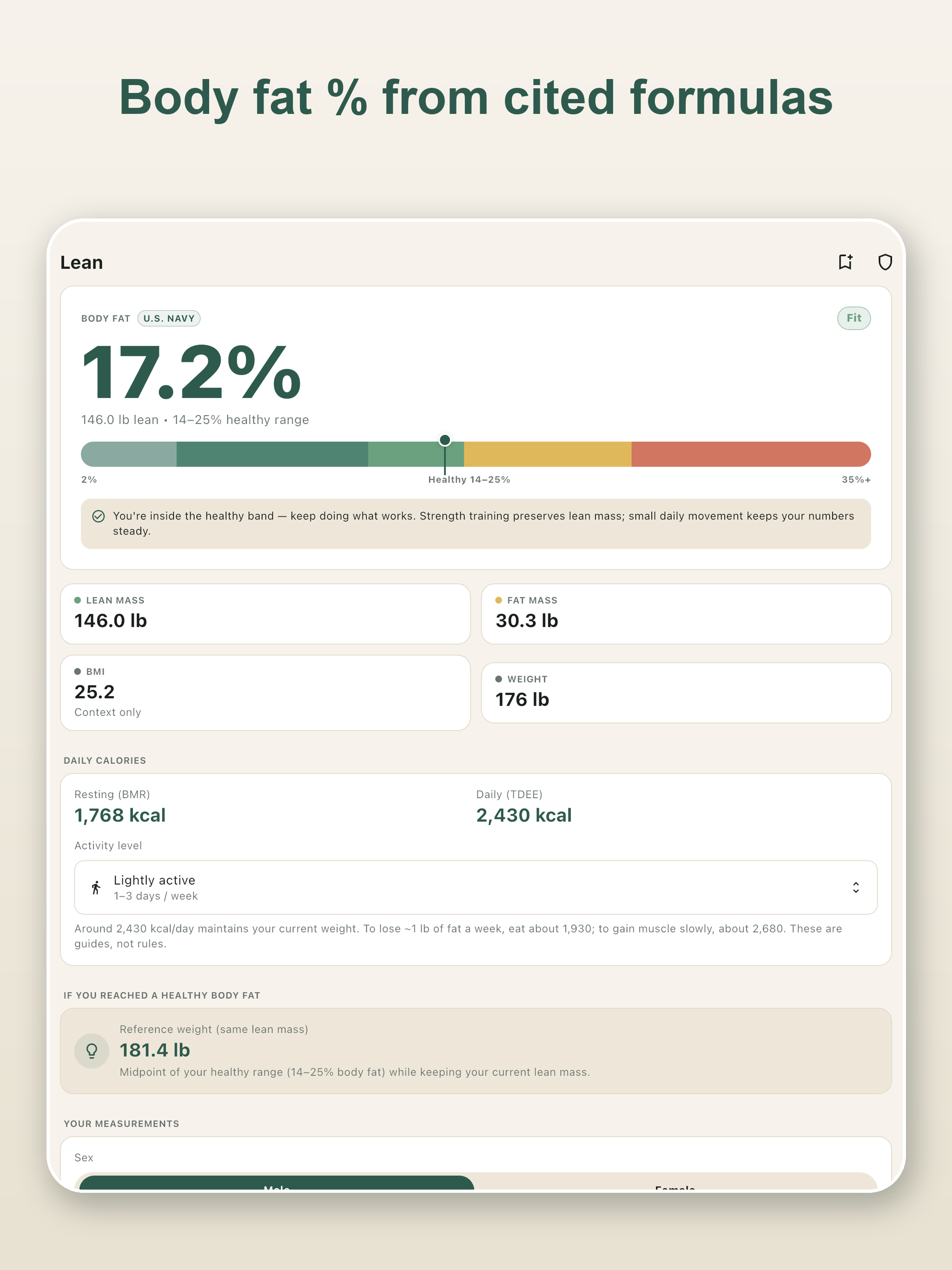 Lean: Body Fat & BMI screenshot 8