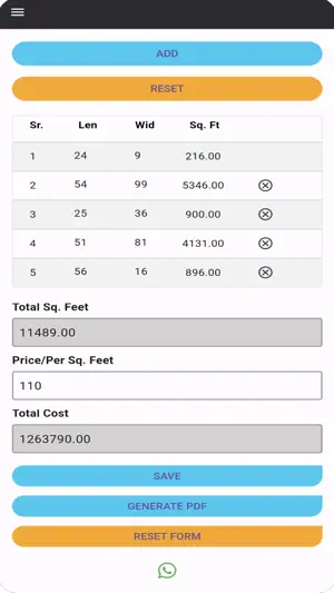 Slab Estimate screenshot 2