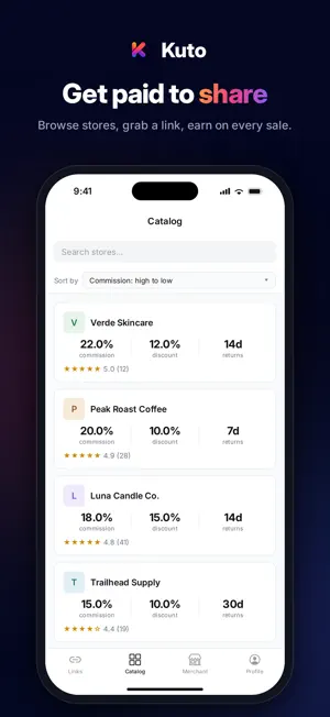 Kuto - Affiliate Links screenshot 1