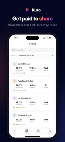Kuto - Affiliate Links iPhone screenshot