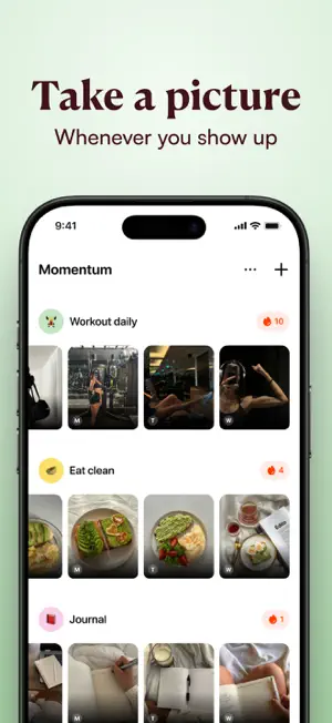 Photo habit tracker | Momentum screenshot 2
