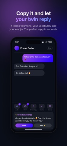 DigitalTwin AI: AI Keyboard iPhone screenshot