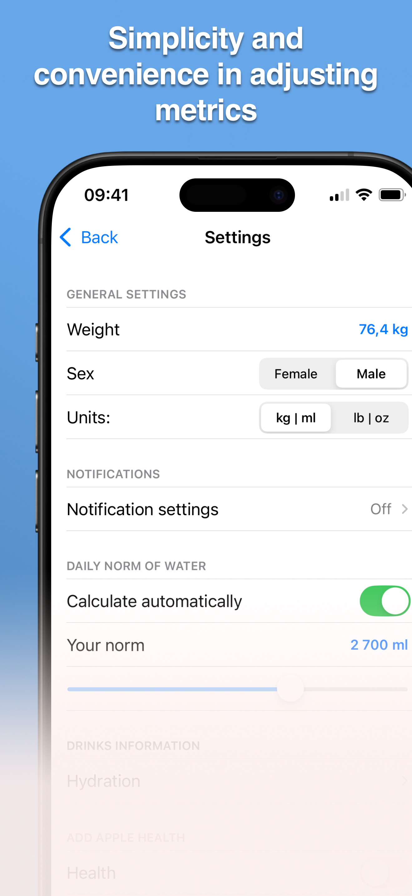 Water and Weight Tracker