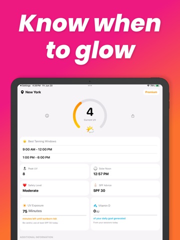 Sunkissed – SPF Tanning App iPad screenshot