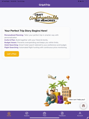 GripaTrip: AI Travel Planner iPad screenshot