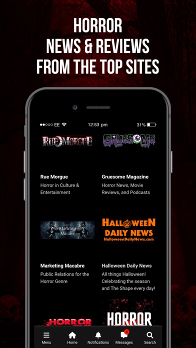 Slasher Horror Social Network Screenshot