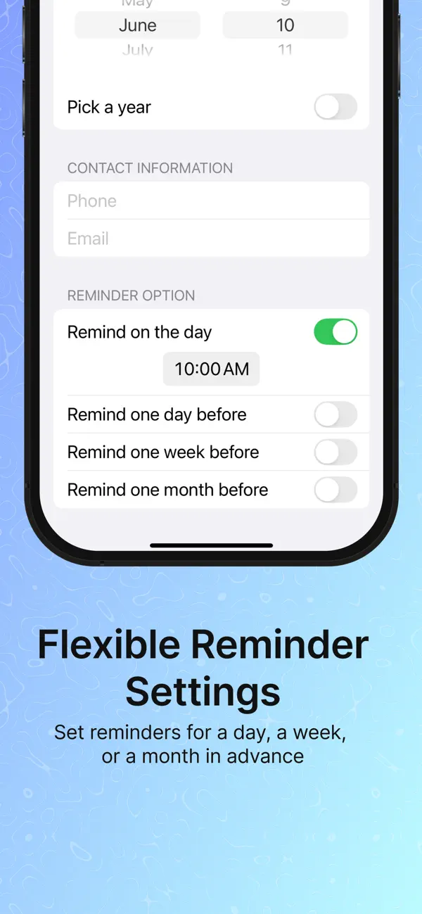 Screenshot #2 pour diBirthday: Birthday Reminder