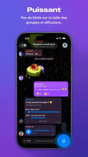 Capture d'écran de Telegram Messenger sur iPhone 2