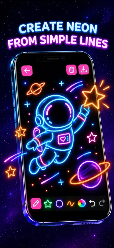 Neon Draw - Glow Doodle Art screenshot 1 of 6
