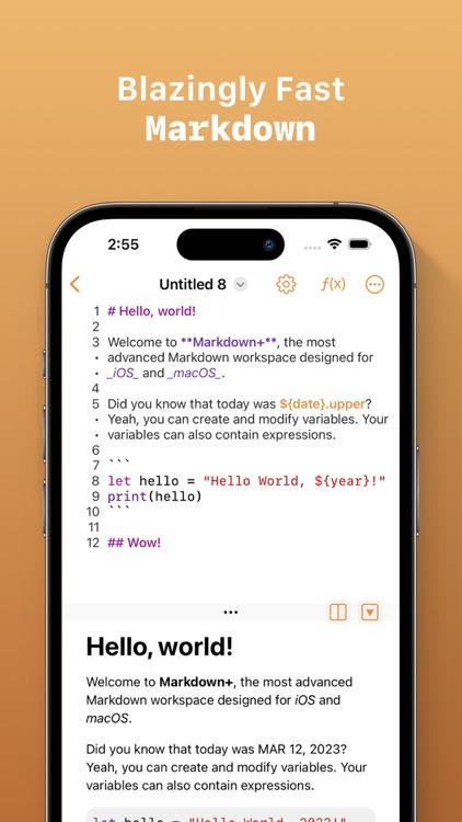 Markdown+ Text & Code Editor