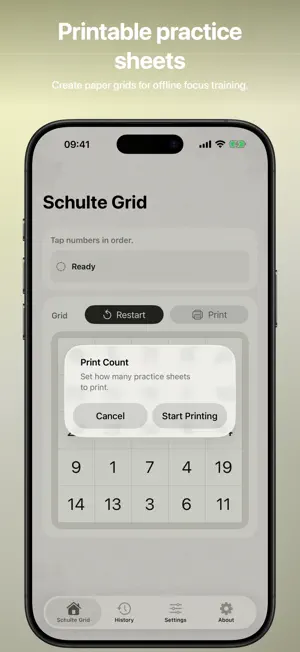 Schulte Grid - Printable screenshot 4
