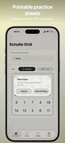 Schulte Grid - Printable Screenshot 4 of 5