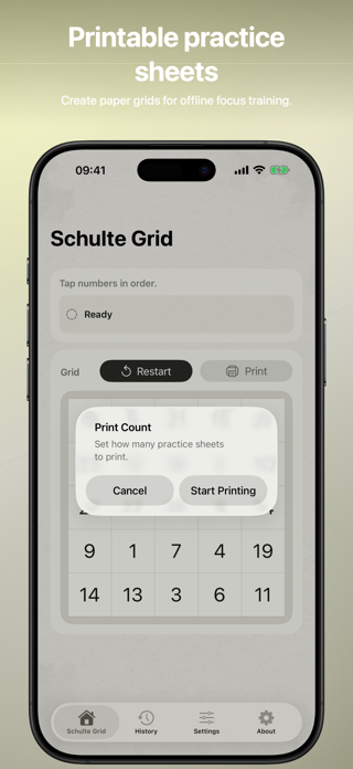 Schulte Grid - Printable Screenshot 4 of 5