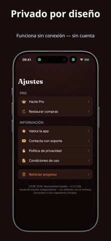 CCSE Examen Nacionalidad 2026 iPhone screenshot