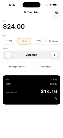 Tip Calculator · Split Bill Screenshot 2 of 3