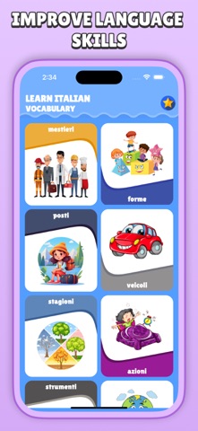 Learn Italian Vocabulary - Kid iPhone screenshot