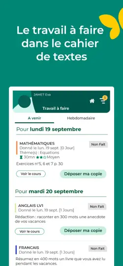 Capture d'écran de PRONOTE sur iPhone 3