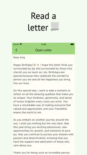 Screenshot von HBD: Birthday Letter Vault auf dem iPhone 4