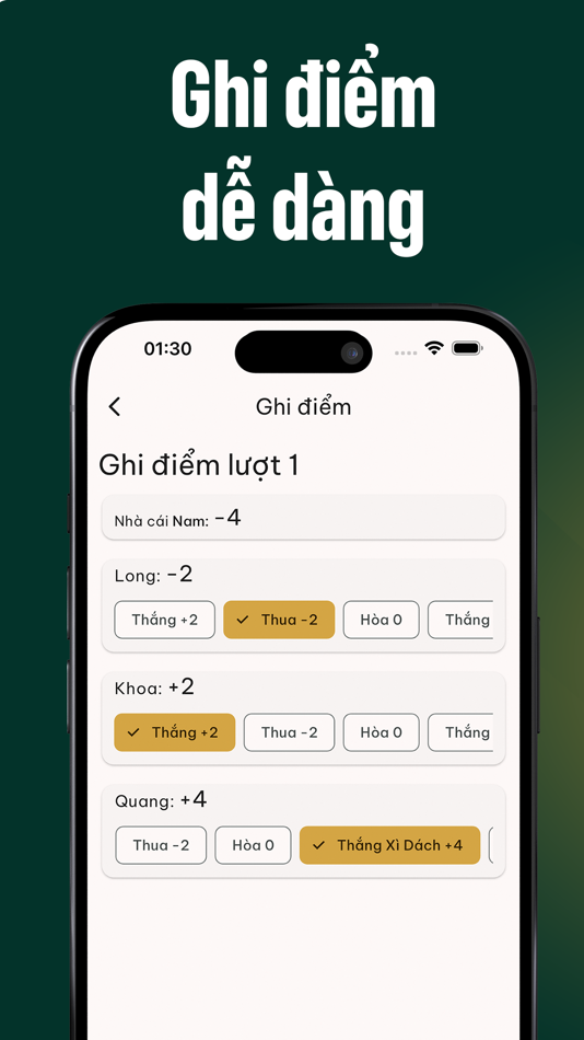 #1. Ghi điểm Xì Dách (iOS) 由: Toan Han Duc