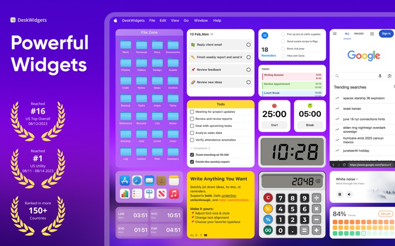 DeskWidgets：桌面组件，美化，工具，整理，提效 screenshot