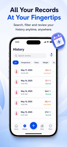 Body Temperature Fever Track iPhone screenshot