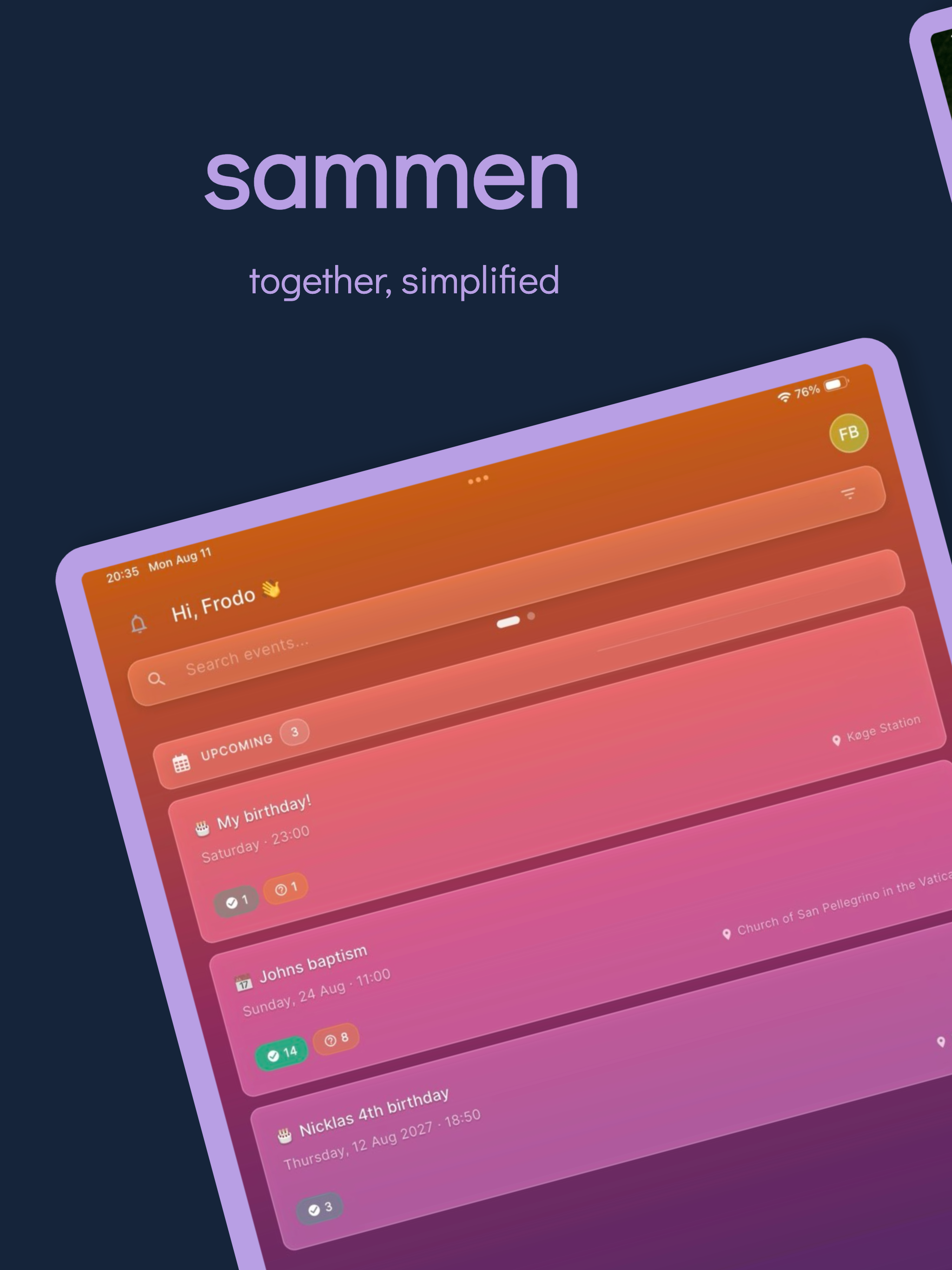 Sammen - Private event planner