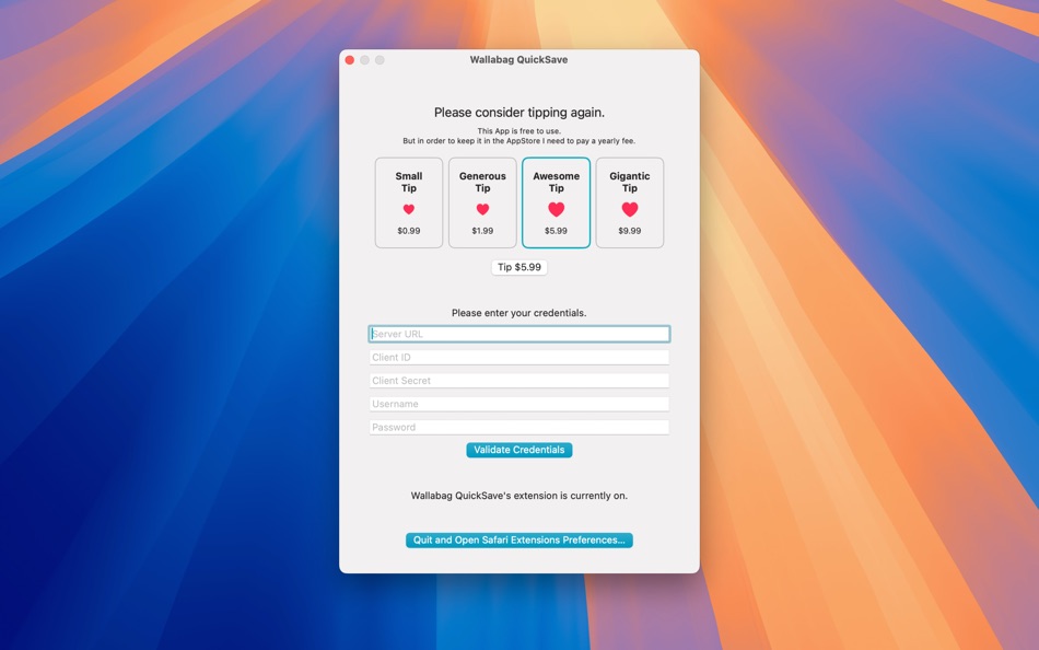 #2. QuickSave for Wallabag (macOS) 由: Jan Dammshaeuser
