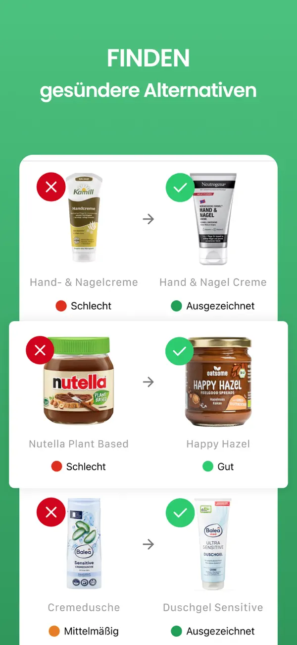 Yuka - Produkt Scanner iPhone App Screenshot 3 – Gesundheit & Fitness