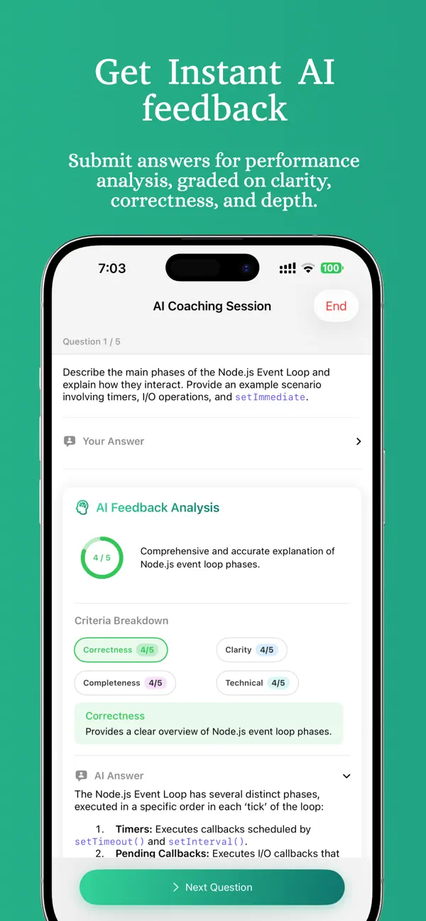 #4. InterviewGenie: Prep NodeJs (iOS) โดย: Abhinav Jha