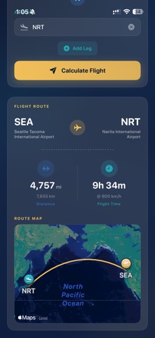 Flight Distances Calculator Screenshot 6 of 10
