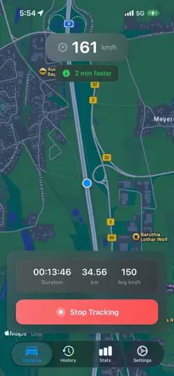 Screenshot von Speed-Tracker auf dem iPhone 1