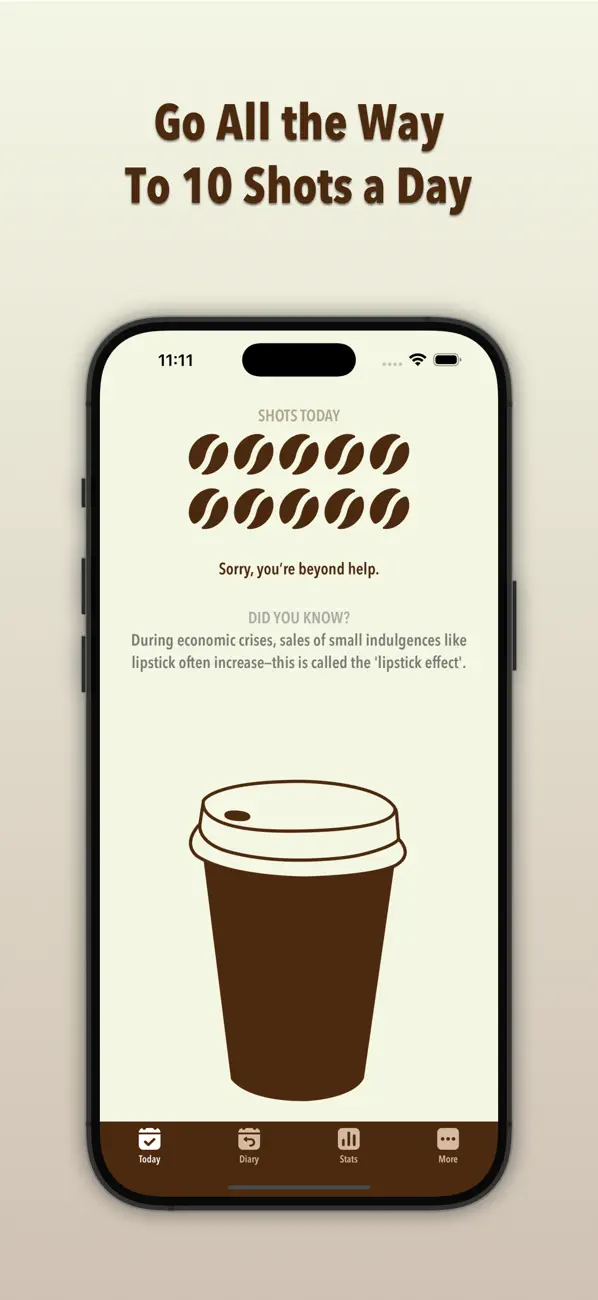 Screenshot #2 pour Endless Coffee Shots: Tracker