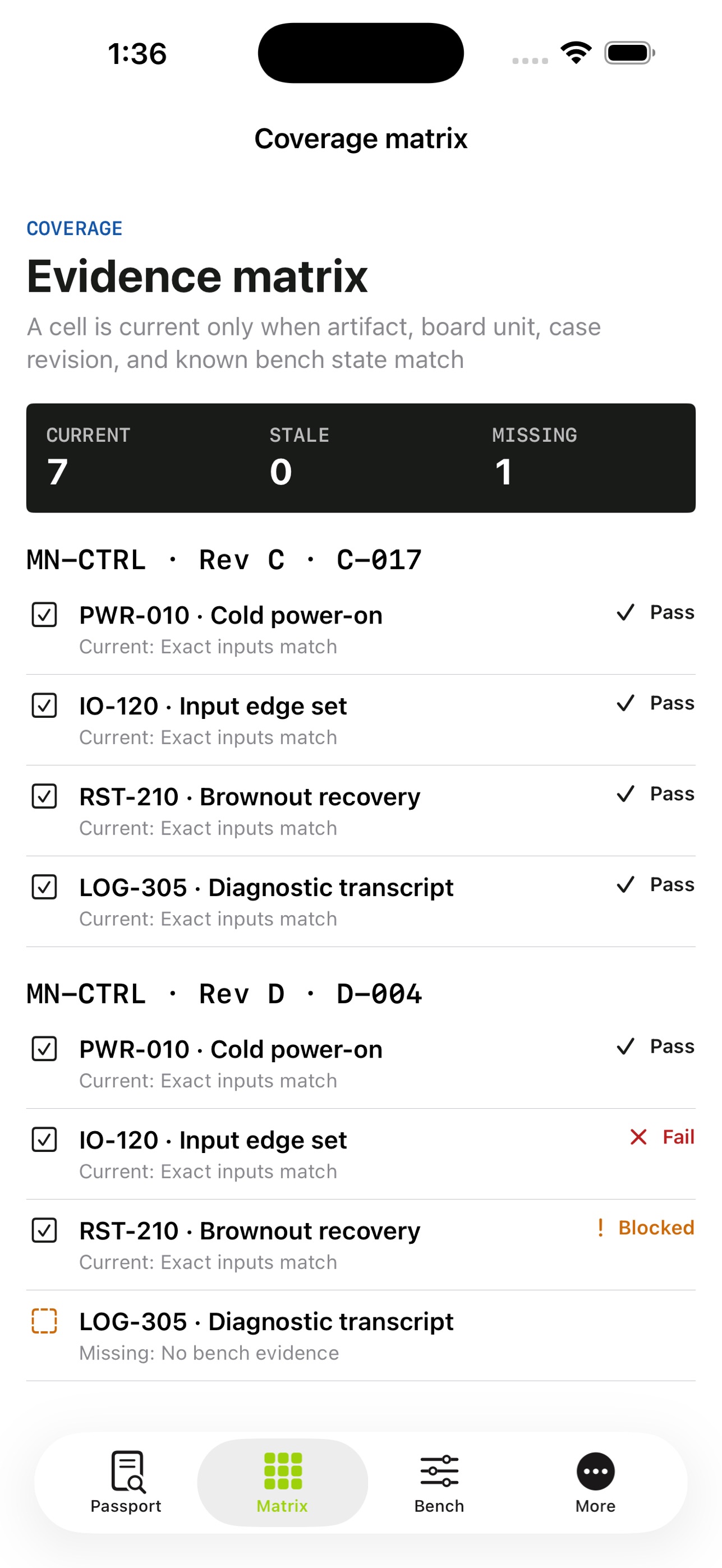 Screenshot 2 of Firmwaredesk: Test Matrix