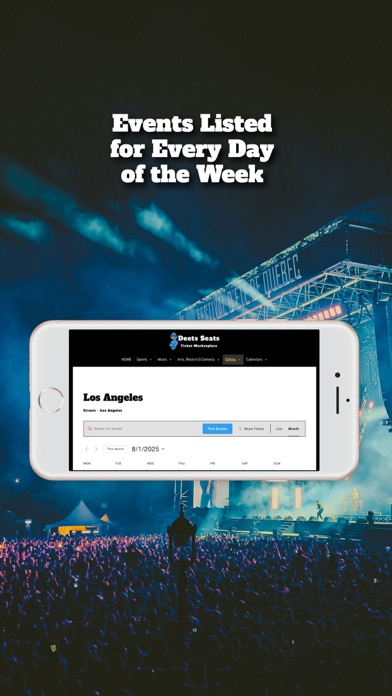 Deets Seats - Event Tickets iPhone screenshot 3 - Entertainment app