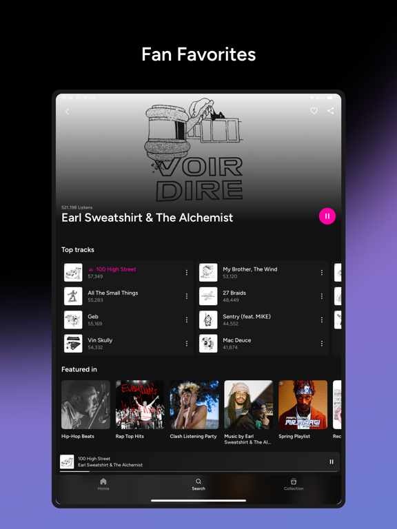 Gala Music iPad screenshot 5 - Music app