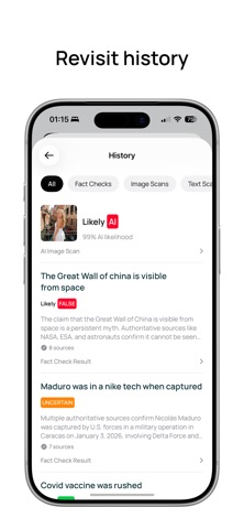 Truely - AI Fact Checker iPhone screenshot