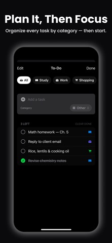 Pomodoro Focus Timer: OneTap iPhone screenshot