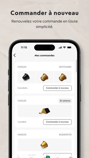 Capture d'écran de Nespresso Store sur iPhone 6