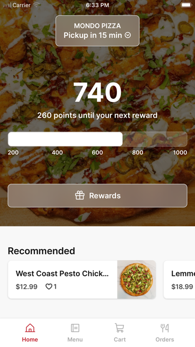 Mondo Pizza To Go iPhone screenshot 1 - Food & Drink app