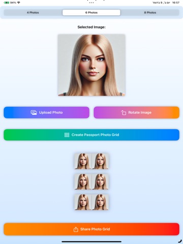 Passport Photo Grid iPad screenshot