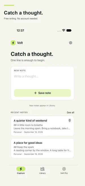 Volt: Quick Notes & Fast Jot screenshot 1