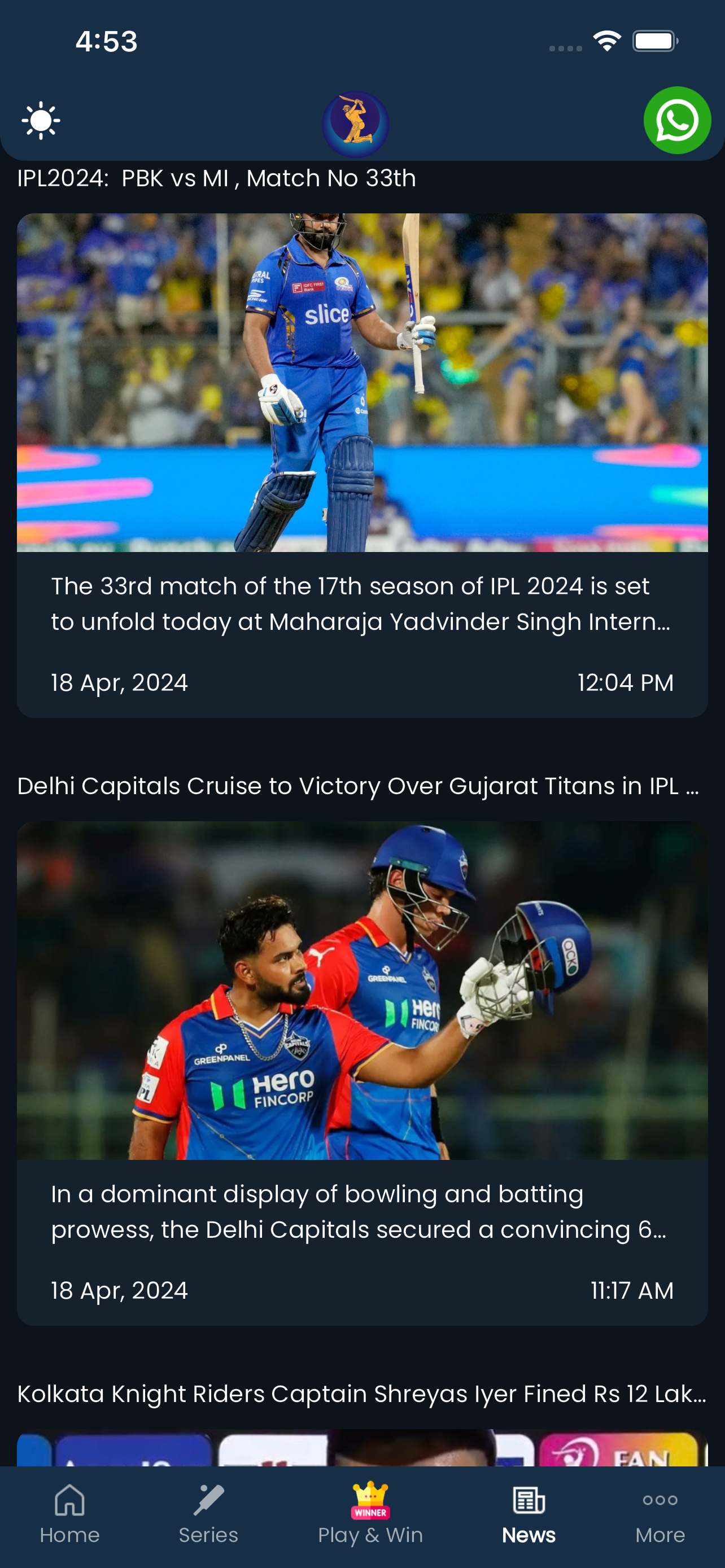 Max Cricket Live Line